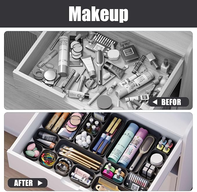 Drawer Organizers Bins 10 PCS for Bathroom Makeup Desk Office | - Image 7