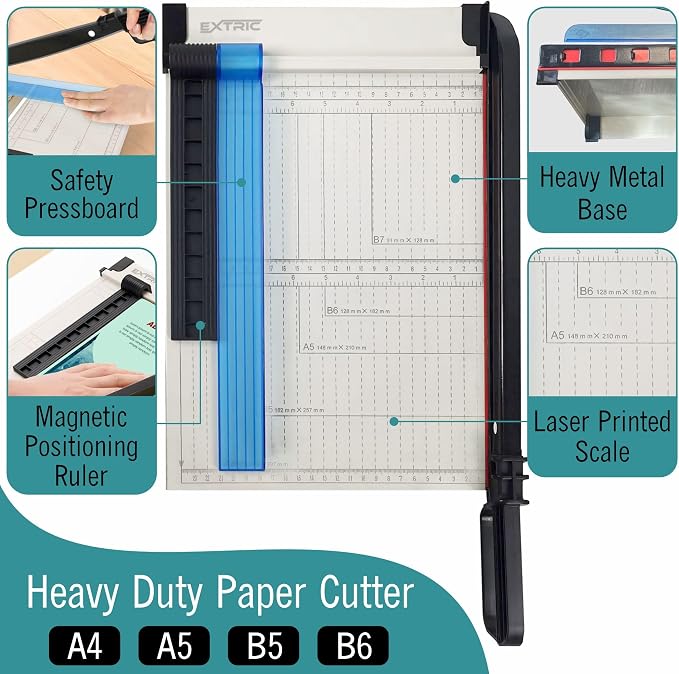 EXTRIC Paper Cutter Heavy Duty 12” Guillotine Papers Trimmer Safety Guard - Image 3
