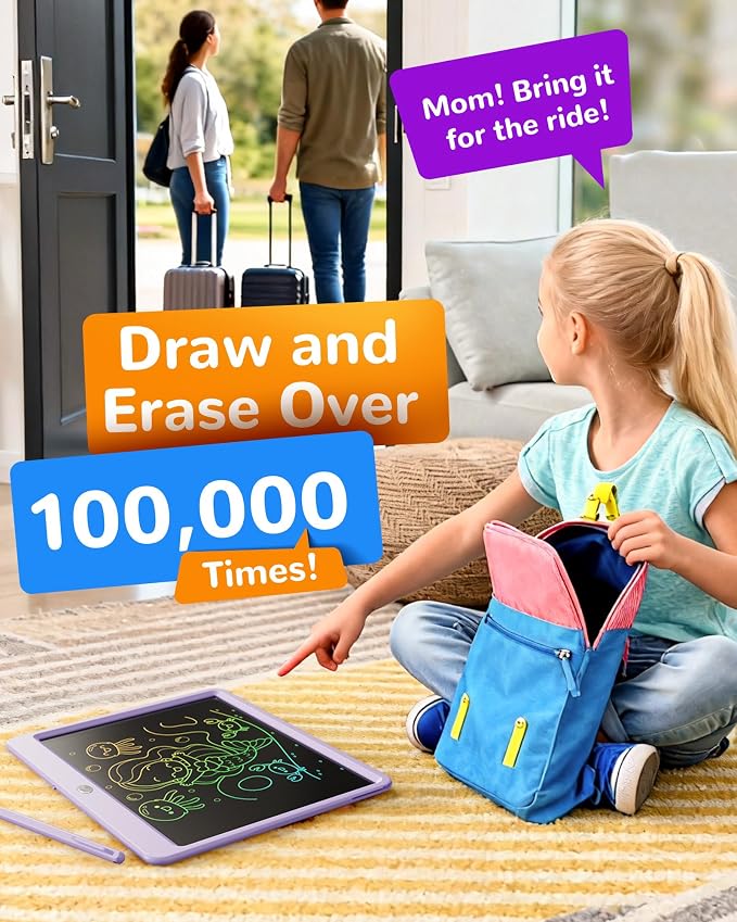 KOKODI LCD Writing Tablet, 12 Inch Colorful Toddler Doodle Board Drawing Tablet - Image 5