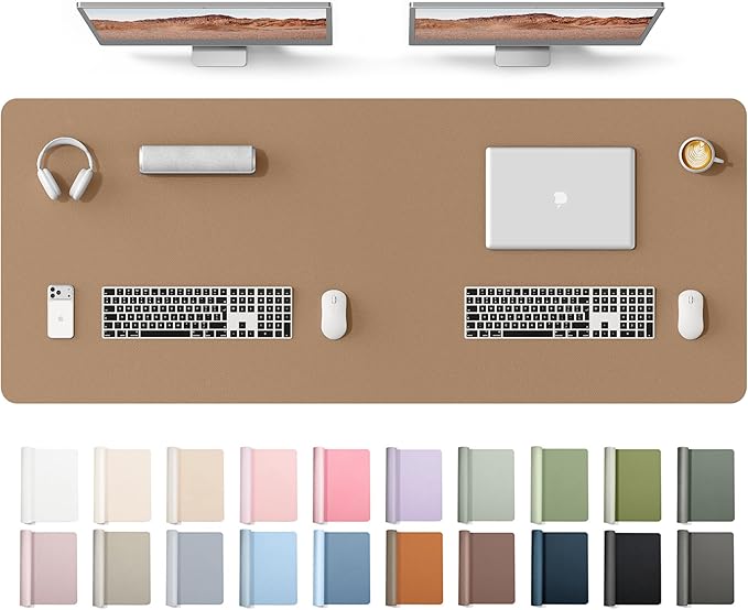 YSAGi Leather Desk Protector, Office Mat, Large Mouse Mat, Non-Slip PU Leather by YSAGi