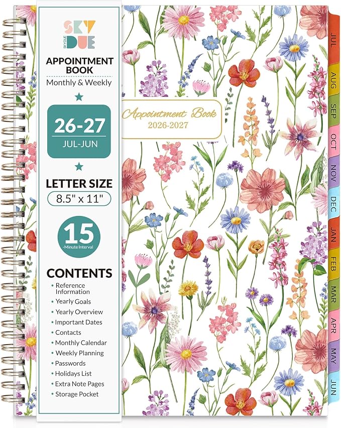 SKYDUE Appointment Book 2026-2027, Academic Hourly Planner from July 2026 by SKYDUE