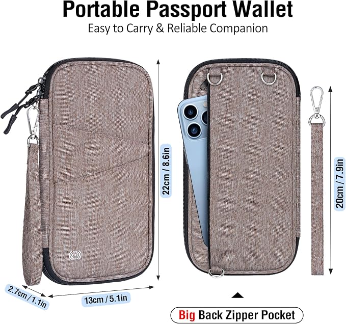 BKNOOU Passport Holder Family Rfid Blocking Travel Document Organizer, Travel - Image 5