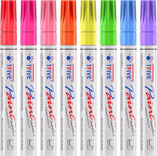 TFIVE Fluorescent Paint Markers, 8 Colors Neon UV Paint Pens by TFIVE%C2%AE
