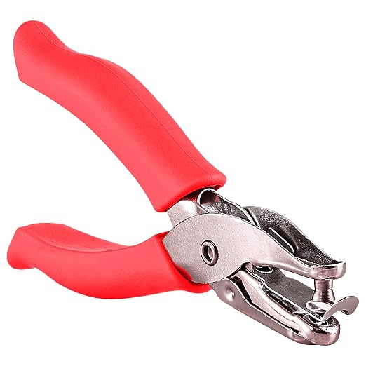 Single Hole Punch Metal Red, 1/4” Hole Puncher by Enday
