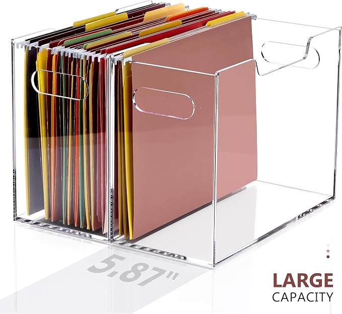 Acrylic Hanging File Organizer, Letter Size Clear Magazine Rack Folders Holder - Image 5