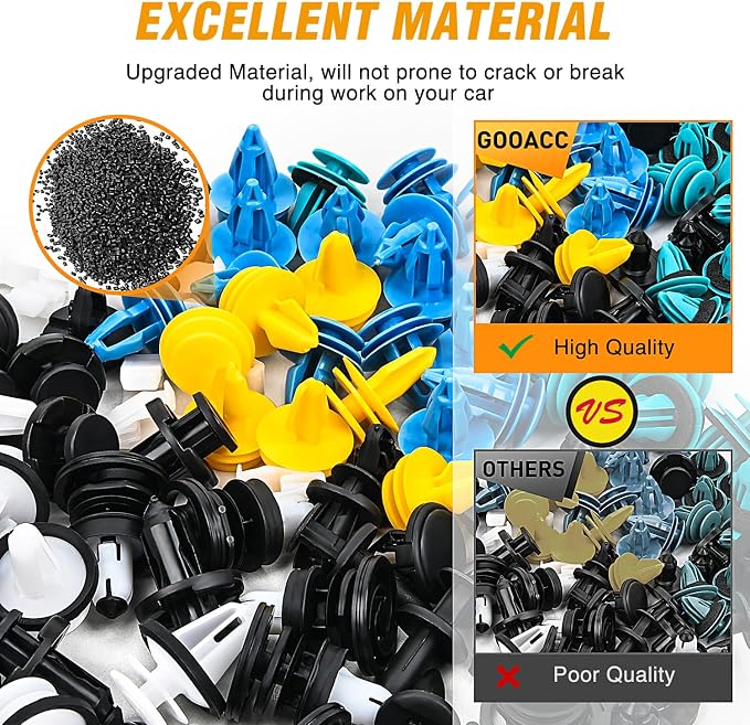 GOOACC 200PCS Car Plastic Rivets Fasteners Push Retainer Kit, 10 Most Popular - Image 6