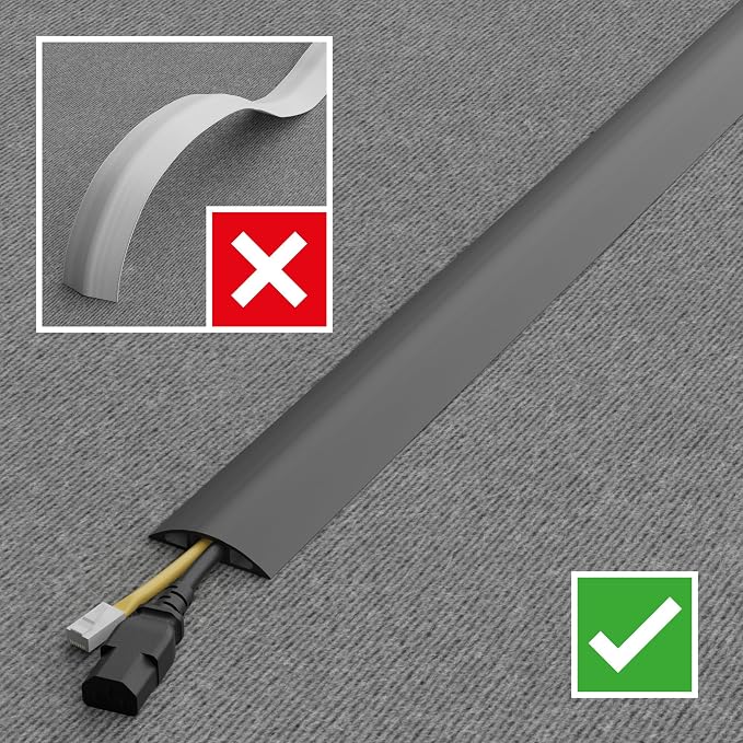 D-Line 30ft Floor Cord Cover, Floor Cable Protector, Extension Cord Cover - Image 7