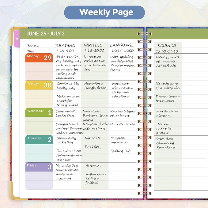 SKYDUE Teacher Planner 2026-2027 Academic Year, 8.5" x 11" Deluxe Teacher - Image 5