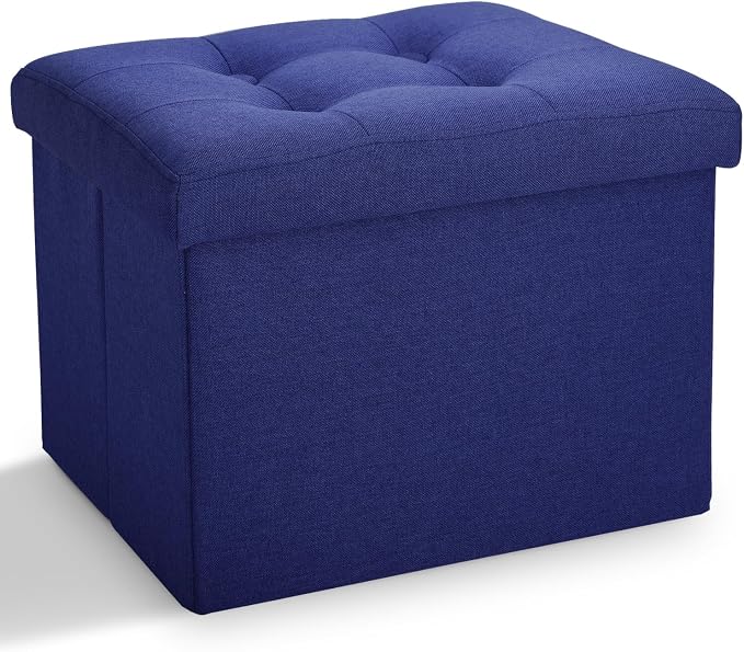 LINMAGCO Small Storage Ottoman Stool Foot Rest Stool Under Desk Stool Short by LINMAGCO