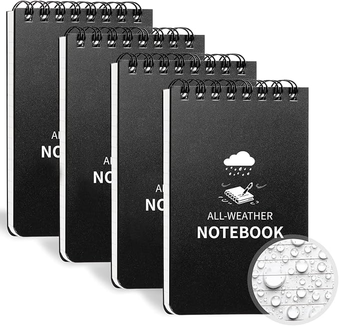 Waterproof Notebook, 4 Pack Pocket Notepad, All Weather Police Pocket Notebook by Unknown