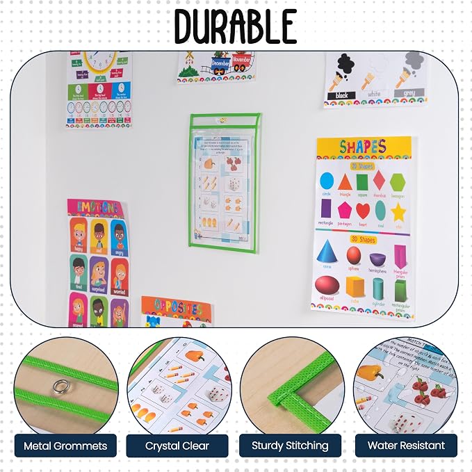 Essex Wares - 6 Pack, Dry Erase Pocket Document Protectors, Water-Resistant & - Image 4