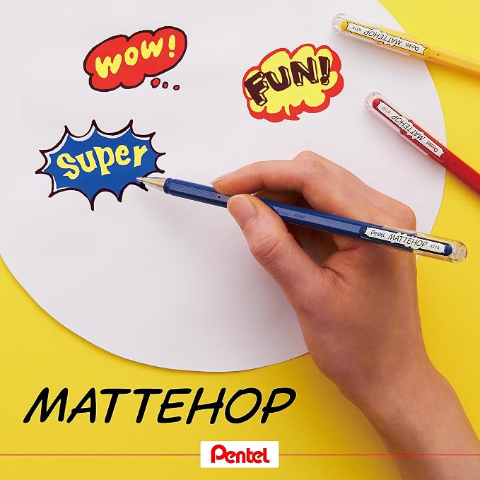 Pentel Mattehop 1.0mm Gel Roller 7pc Wallet - Image 12