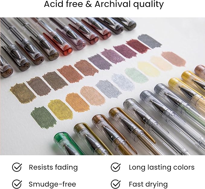 OfficeGoods Pink Purple Gel Pens with Refills – Pastel Adult Coloring Art – Medium 0.8-1.0mm Tips – Non-Toxic Gel Pens Set – Quick Dry Smudge-Free 24 Pack Colors-DeskLoop Office