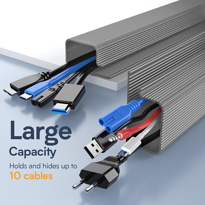 Delamu 2 Pack 15.7in Under Desk Cable Management, 2 Pack Safe Tidy Cable - Image 6