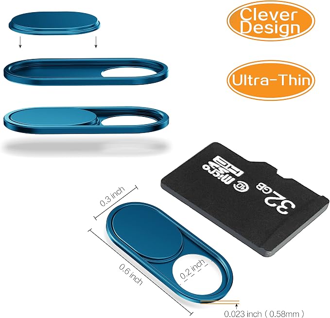 imluckies Metal Webcam Cover Slide, 0.023in Camera Cover - Image 4