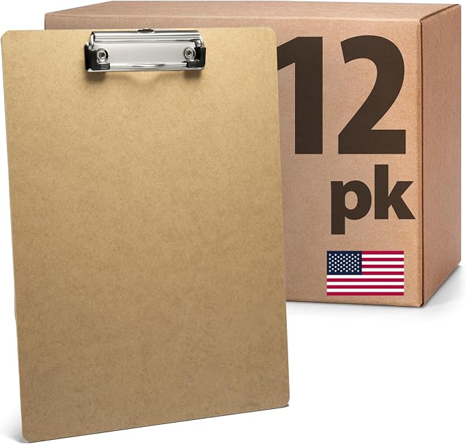 Officemate Recycled Wood Clipboards, Low Profile Clip, 12 Pack Clipboards by Officemate