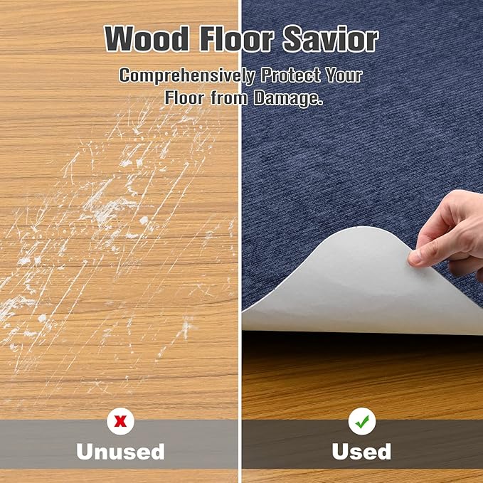 Placoot Desk Chair Mat for Hardwood Floor Corduroy Surface 1/6" Thick 55"x35" Office Chair Mat for Rolling Chairs-100% Large Anti-Slip Backing Under Desk Low-Pile Office Rug Floor Mat for Office/Home