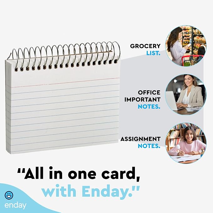 Emraw Spiral Index Cards 3x5 Ruled - Image 7