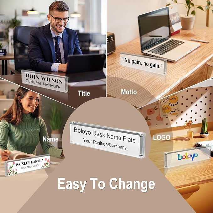 Boloyo Acrylic Desk Name Plate Holder - Image 4