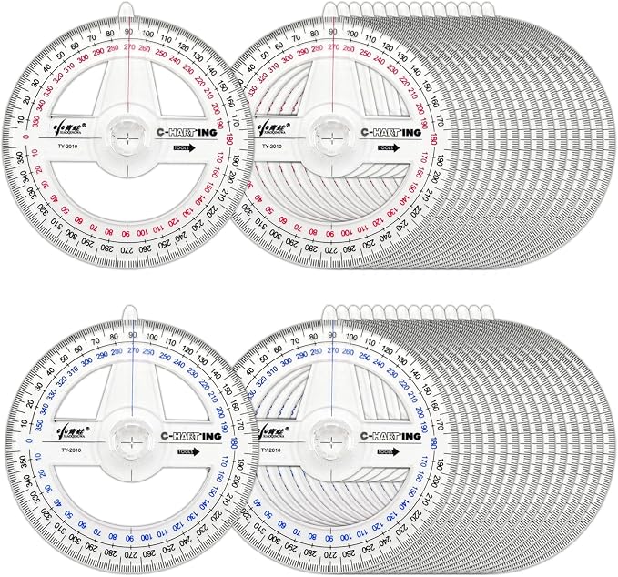 360° Protractor Pack of 30 Protactors Plastic Protractor Math Protractors Clear by LYHLYA