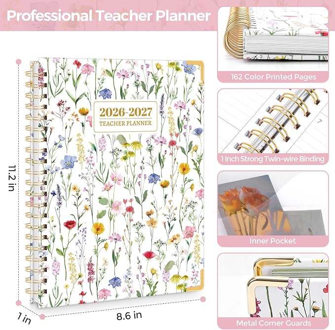 SKYDUE Teacher Planner 2026-2027 Academic Year, 8.5" x 11" Deluxe Teacher - Image 2