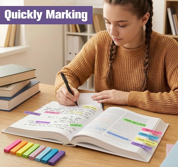 0.6 x 2in Sticky Notes Small, 4000 Sheets Index Tabs, 40 Pack Page Markers - Image 3