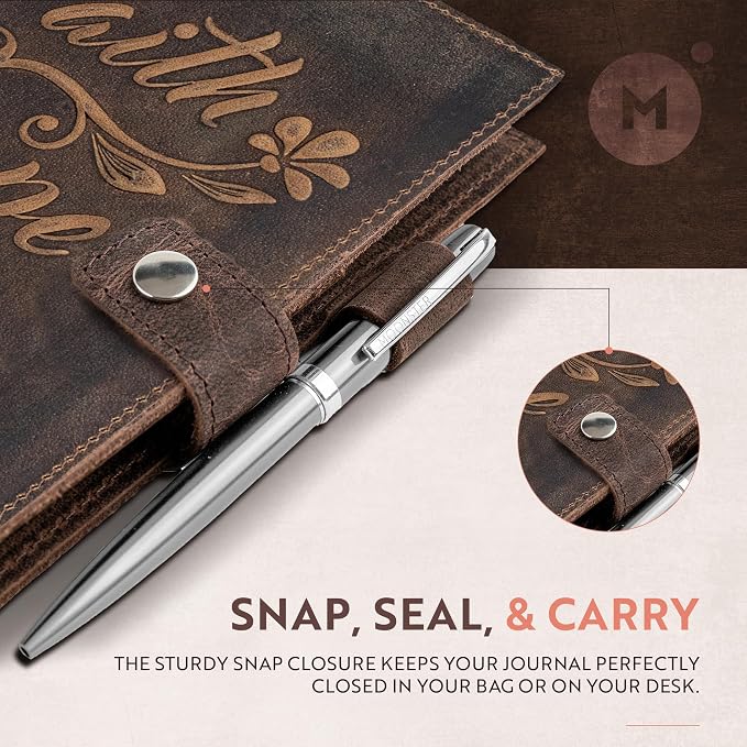 moonster Leather Journal Refillable Notebook – Vintage Handmade Leather Bound - Image 3