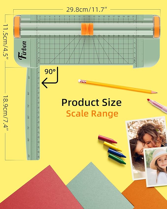 Firbon Morandi A5 Paper Cutter, Straight Small Paper Trimmer with Side Ruler for Scrapbooking Craft, Paper, Coupon, Label, Cardstock-DeskLoop Office