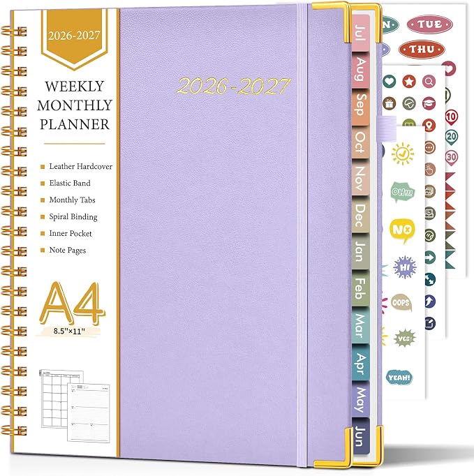 Academic Planner 2026-2027, Hardcover Leather Weekly and Monthly Calendar by Unknown