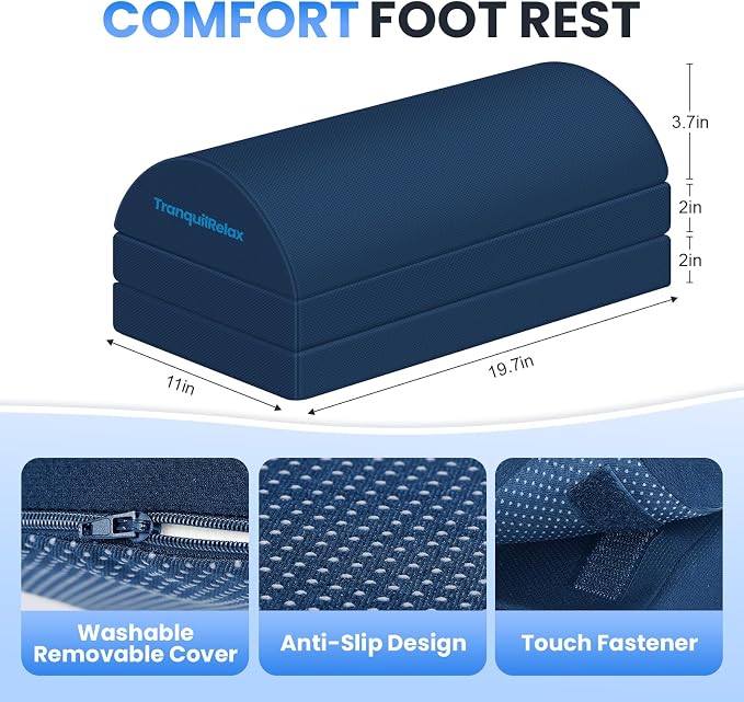 TranquilRelax Foot Rest for Under Desk at Work, Gaming Accessories Foot Stool - Image 3