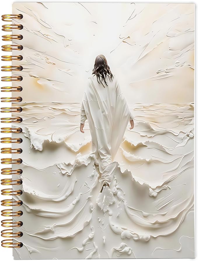 Ecezatik Jesus Christian Notebook Journal, Jesus Walking on Water Bible Notebook by Ecezatik