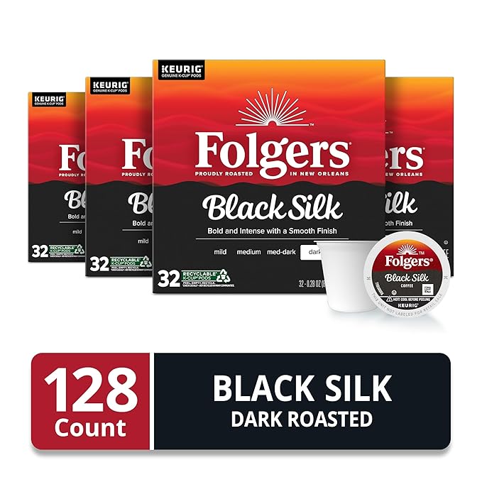 Folgers Black Silk Dark Roast Coffee, 128 Keurig K-Cup Pods-DeskLoop Office