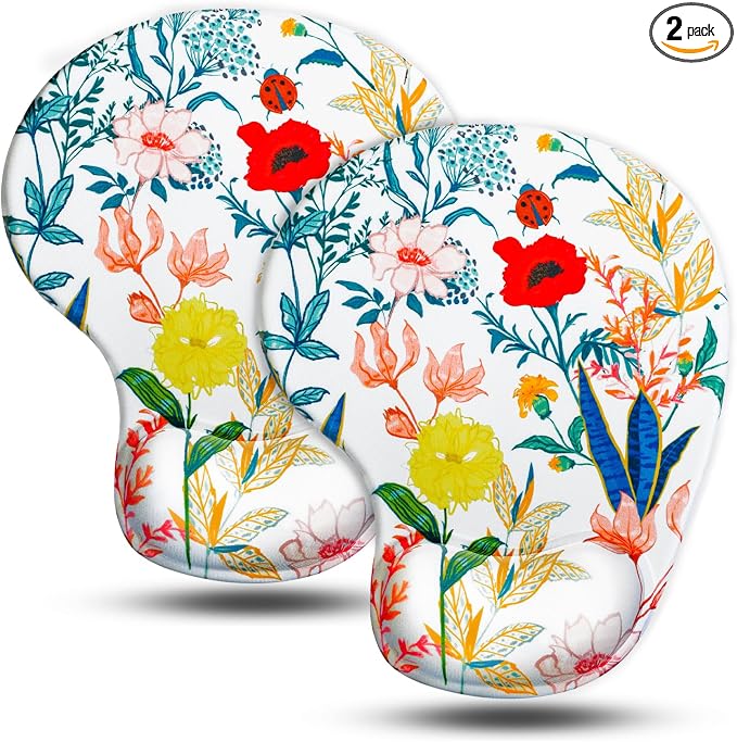 JIKIOU Mouse Pad, 2 Pack Ergonomic Mouse Pads by JIKIOU