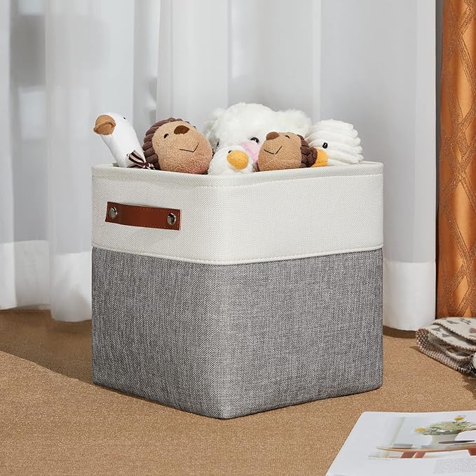 DULLEMELO 11 Inch Cube Storage Bins Fabric Storage Cubes 4 Pack Foldable Cube Storage Baskets for Cube Organizer, Cube Storage Organizer Bins for Home Office Organizer Closet, Shelves, Toy, Nursery-DeskLoop Office
