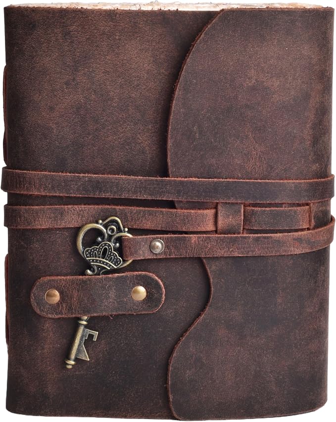 LEATHER VILLAGE Vintage Leather Journal – 200 Handmade Vintage Deckle Edge - Image 2