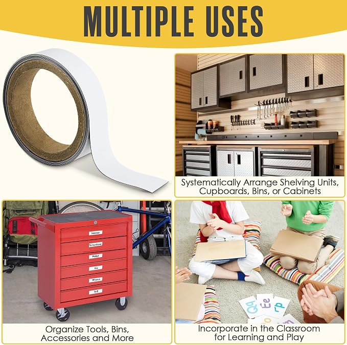 Houseables Magnetic Strip, Magnetic Tape, Magnet Tape, 1 IN x 25 FT, Magnet Roll - Image 5
