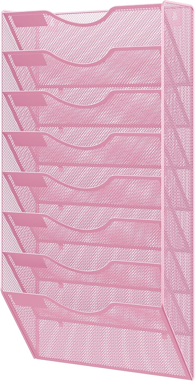 EasyPAG 8 Pocket Mesh Wall File Organizer, Hanging Paper Folder Holder by EasyPAG