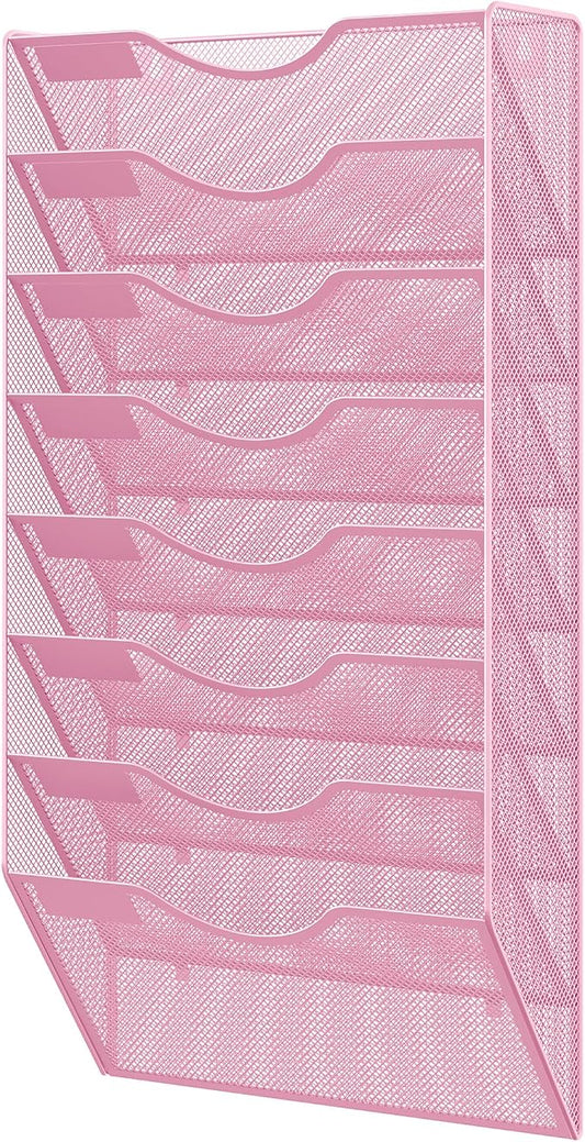 EasyPAG 8 Pocket Mesh Wall File Organizer, Hanging Paper Folder Holder by EasyPAG