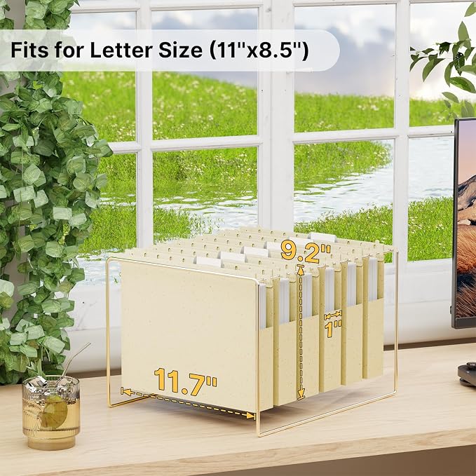 XINGIA Plastic Hanging File Folders, Heavy Duty 1'' Expansion, 12 Pack Letter - Image 2