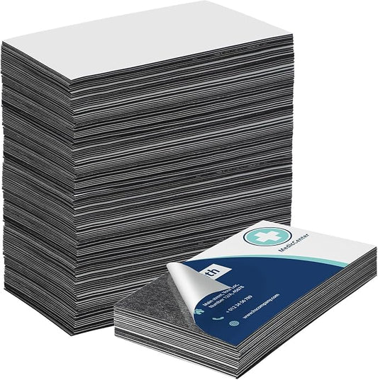 MaxGear 50 Pack Business Card Magnets Peel and Stick, Self Sticky Name Card | by MaxGear