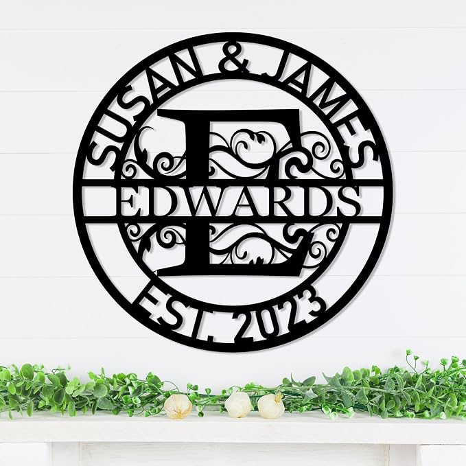 Personalized Metal Name Signs, Split Letter Monogram Wall Decor, Custom Last - Image 3
