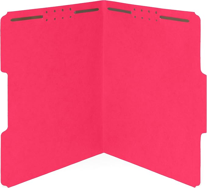50 Red Fastener File Folders by BlueSummitSupplies