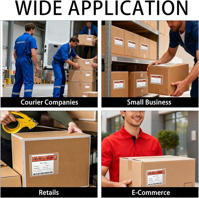 500 Pack 7.5 x 5.5 Inch Packing List Envelopes, Shipping Label Sleeves - Image 7