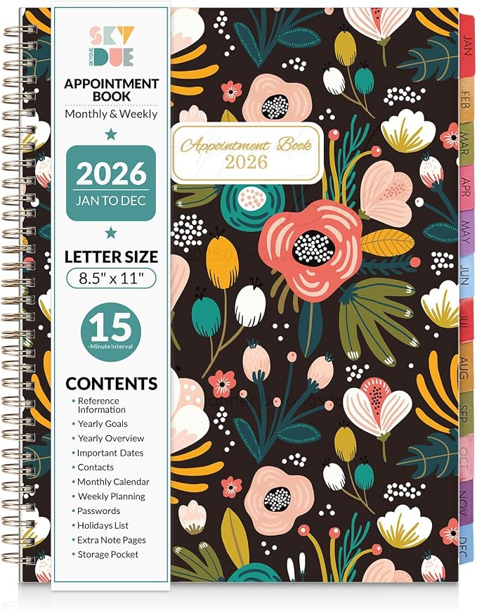 SKYDUE 2026 Appointment Book, 8.5" x 11", Hourly Planner by SKYDUE