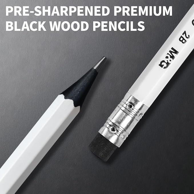 M&G BLACKOO Series 2B Wood-Cased Pencils, Bulk Black Pencils - Image 3