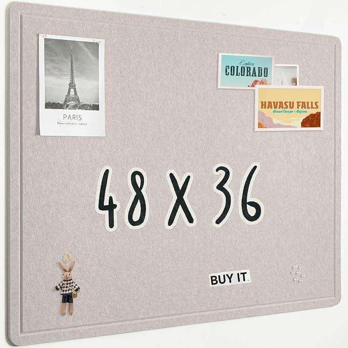 AKTOP Cork Bulletin Board 36" x 48", Large Foldable Felt Notice Pin Board by Buynow