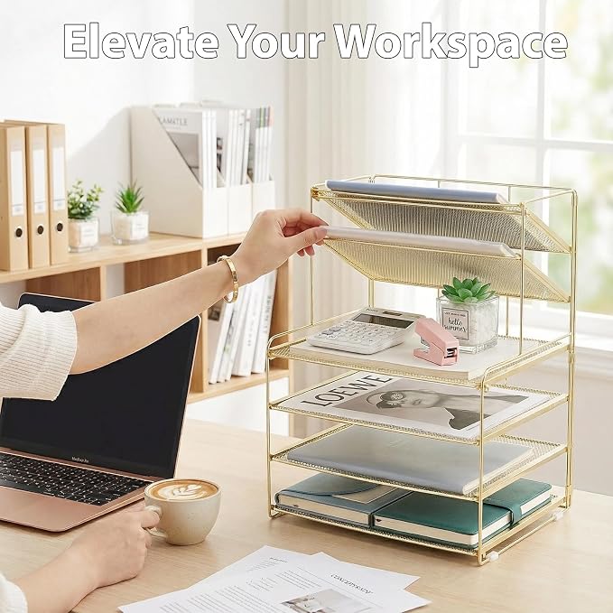 OPNICE Desk Organizer, 6-Tier Letter Tray Paper Organizer, Desktop File - Image 2