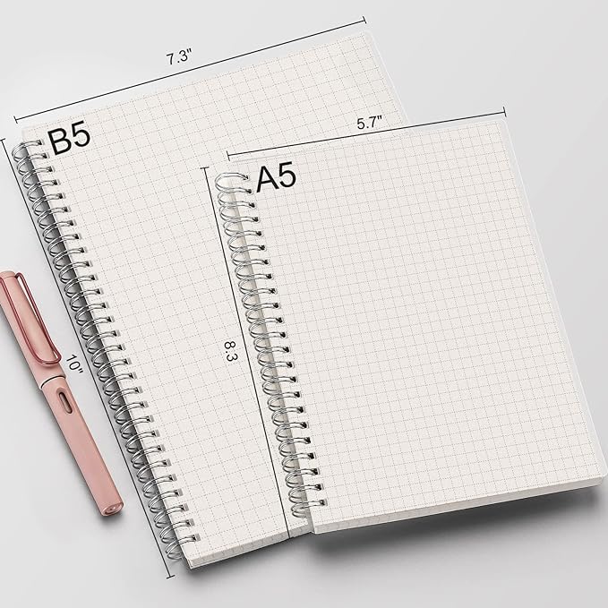 AHGXG A5 Graph Paper Notebook Spiral Spiral Journal 5.7"x 8.3", Quad Ruled - Image 4