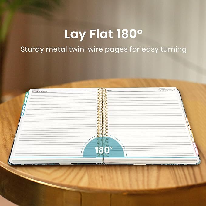Large Lined Spiral Journal for Women Cute Hardcover 5 Subject Notebook for Work - Image 5