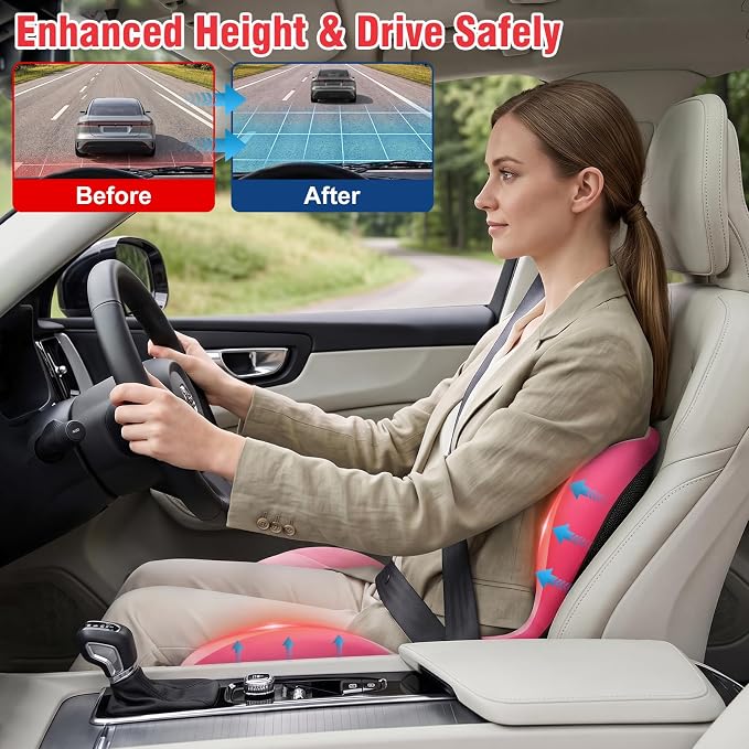 Car Seat Cushion with Lumbar Support Pillow, Memory Foam Office Chair Cushion - Image 3